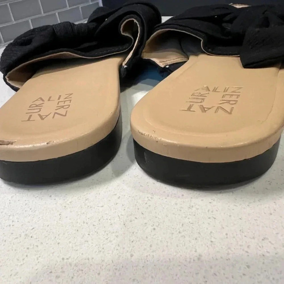 Naturalizer Black Linen Flat Sandals Size 10 - Picture 6 of 7